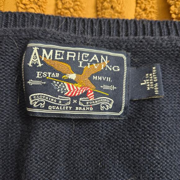 American Living Mens Vtg Y2K Prep Golf Argyle Cotton V Neck Knit Sweater Vest M - Picture 5 of 8